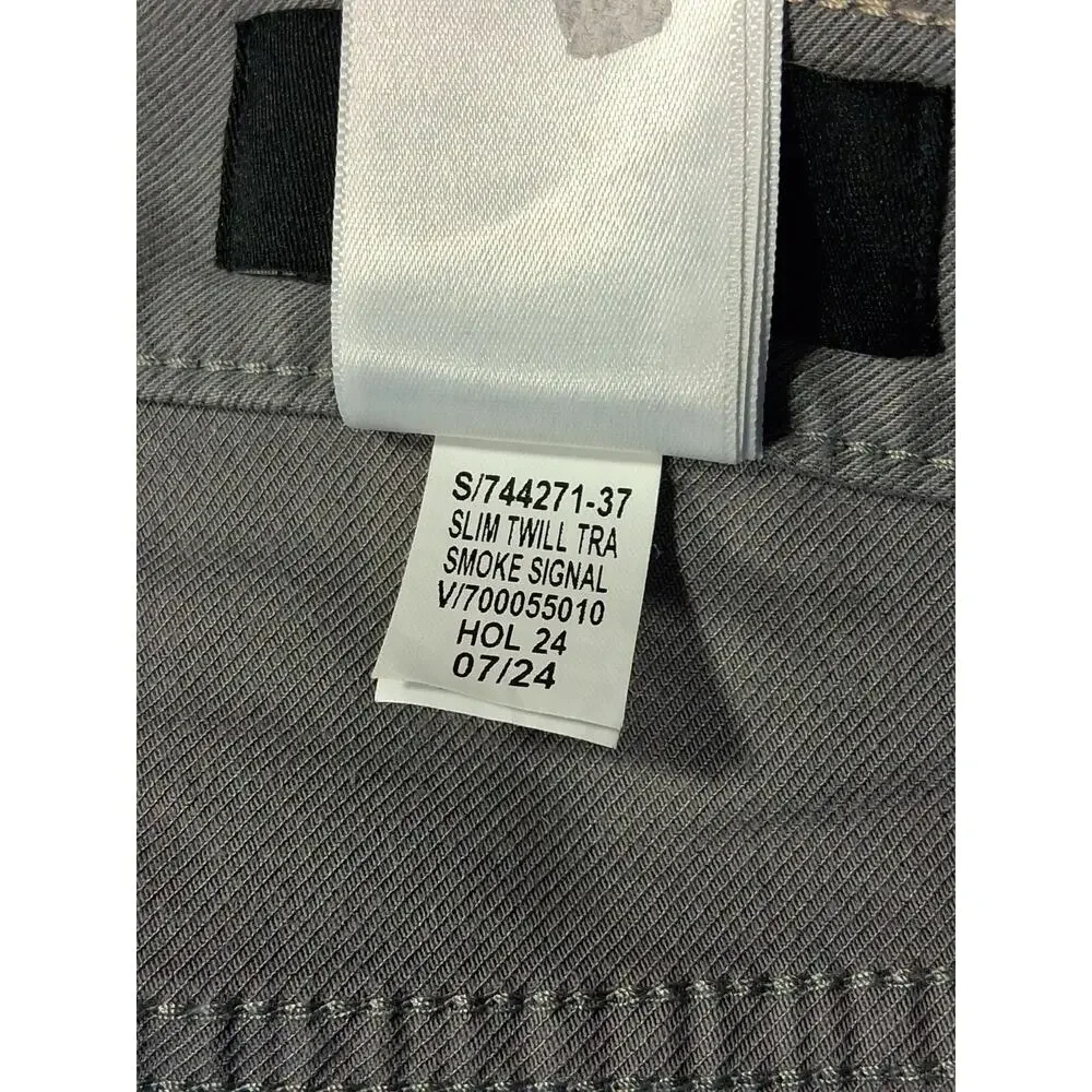 Banana Republic Slim Twill Traveler Pants Men's 36x32 Smoke Signal Gray Stretch